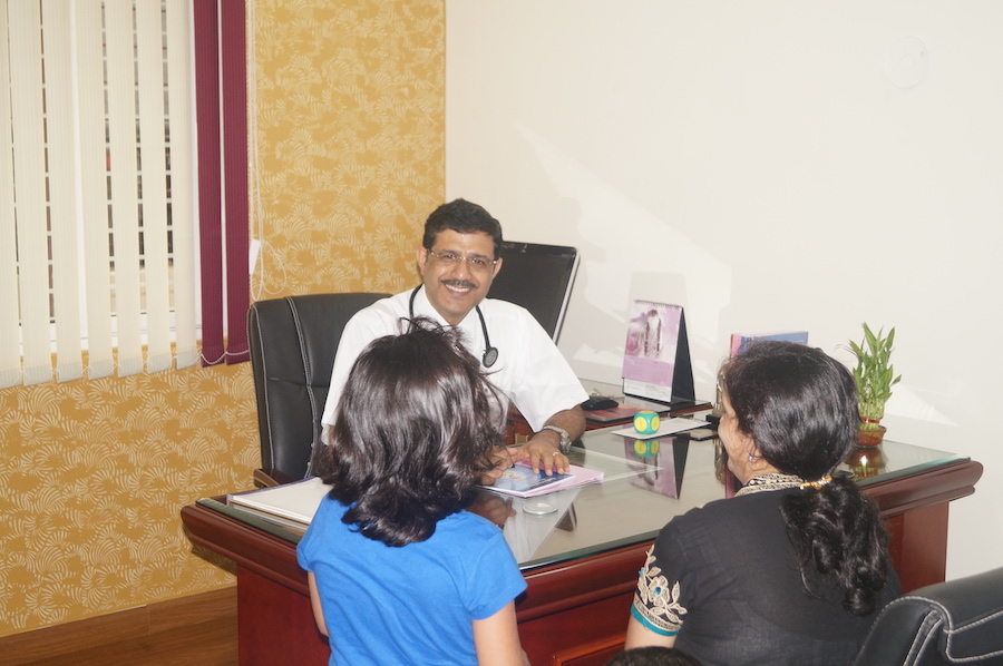 Dr. Arpan with patients