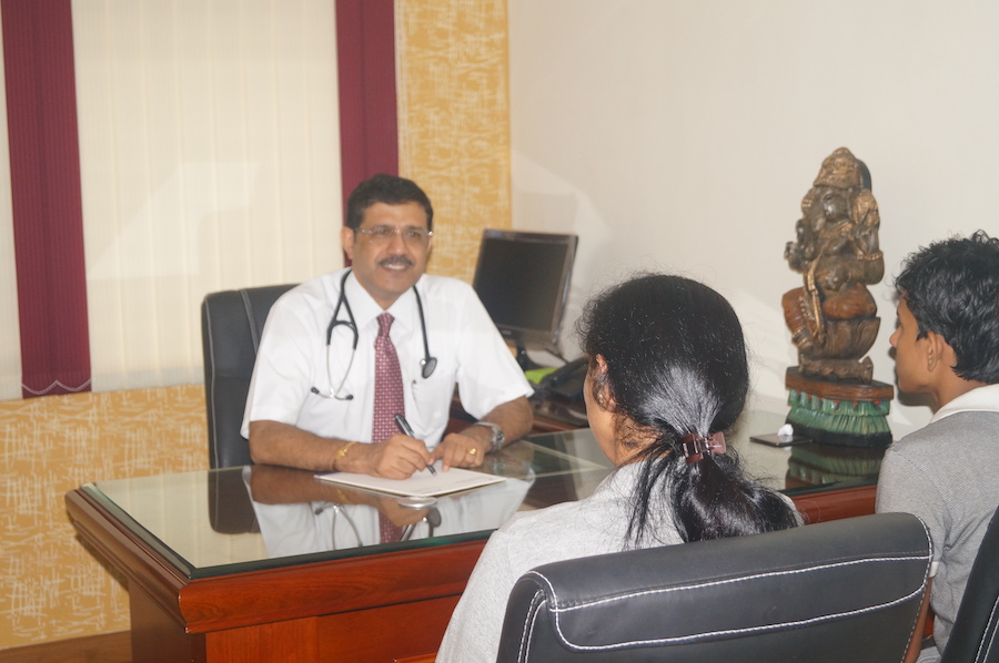 Dr. Arpan with patients